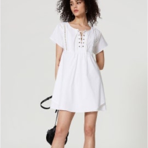 Marissa Webb Collective White Lace Up Dress, size 6 EUC - Picture 2 of 8